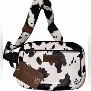 Wrangler Black and White Cow Print Bag